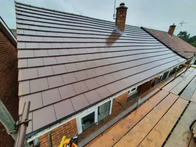 Brown tile roofing project in Edinburgh