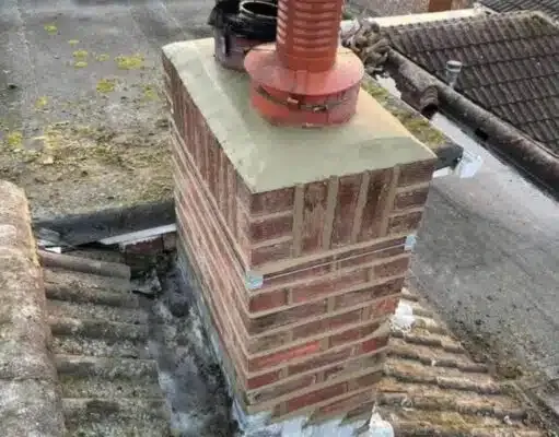 Chimney and stone roof repair work on a period property