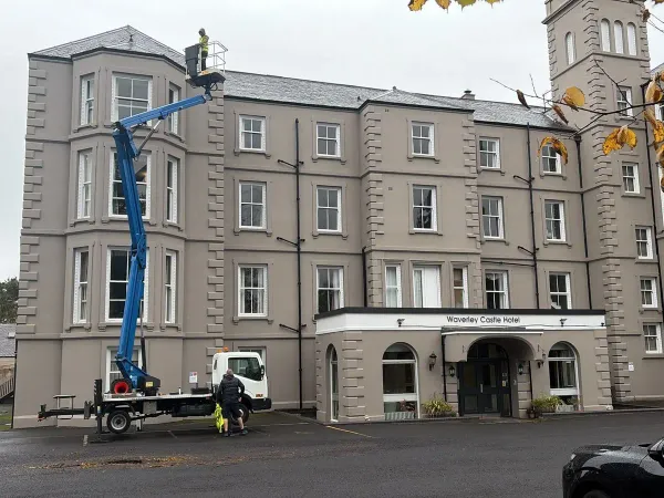 Same-day storm damage repair at the Waverley Castle Hotel, Melrose