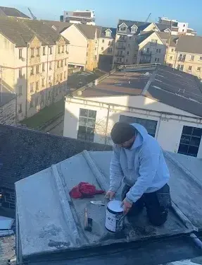 Emergency roof repair in progress