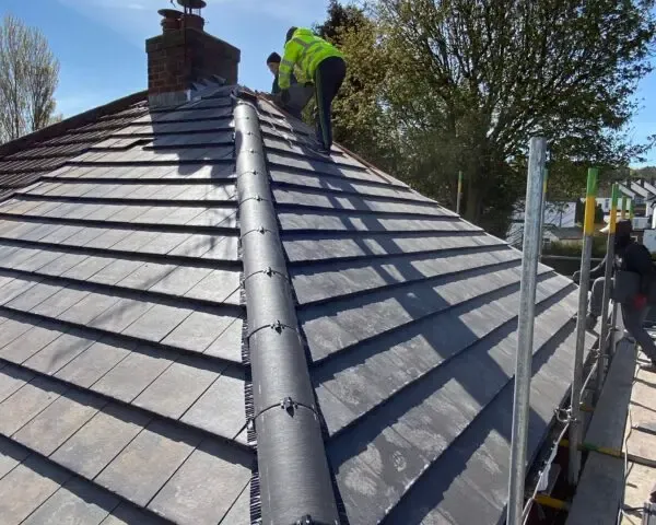 Roof tile repair work in West Lothian